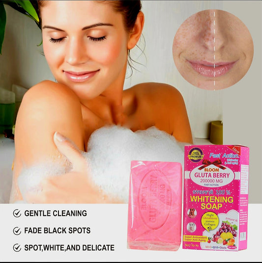 GLUTA BERRY WHITENING SOAP.