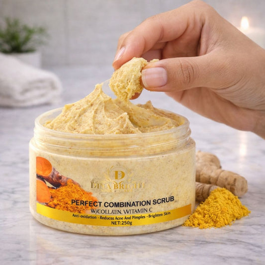 PERFECT COMBINATION TUMERIC WHITENING SCRUBS.
